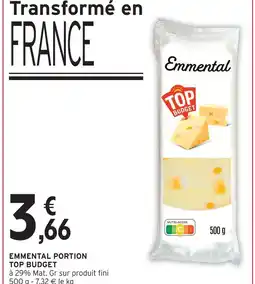 Intermarché Top budget emmental portion offre