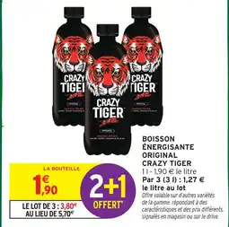 Intermarché Crazy tiger boisson énergisante original offre