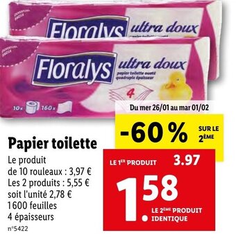 Lidl Papier toilette offre