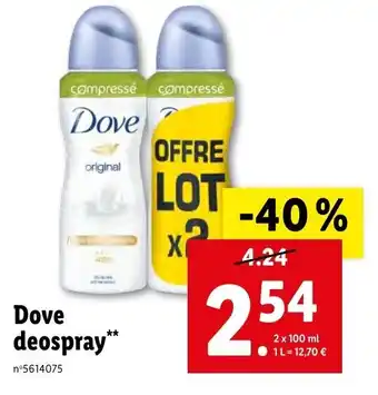 Lidl Dove deospray offre