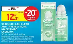 Intermarché Energiqa sérum roll-on clear anti imperfections niacinamide offre