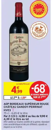 Intermarché Château gandoy-perrinat aop bordeaux supérieur rouge offre