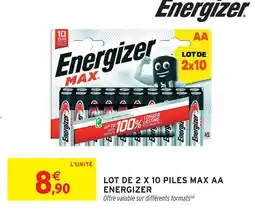 Intermarché Energizer lot de 2 x 10 piles max aa offre