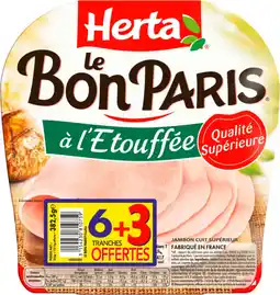 Auchan Herta le bon paris jambon cuit à l'étouffée herta offre