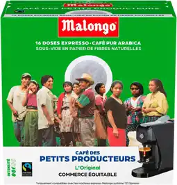 Auchan Malongo dosettes de café pur arabica petits producteurs malongo offre