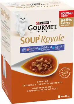 Auchan Gourmet soup'royale pour chat purina gourmet offre