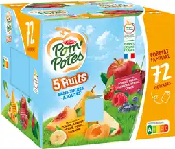 Auchan Pom potes compotes gourdes 5 fruits rouges jaunes pom'potes offre