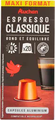 Auchan Auchan capsules de café espresso auchan offre