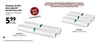Lidl Rouleaux de film pour appareil offre