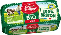 Auchan Grand fermage beurre doux grand fermage bio offre