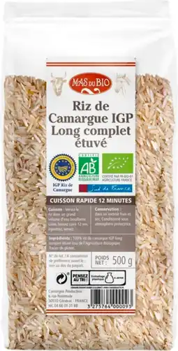 Auchan Mas du bio riz bio de camargue igp long complet mas du bio offre