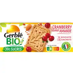 Auchan Gerble biscuit bio cranberry saveur amande gerblé offre