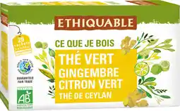 Auchan Ethiquable thé vert bio gingembre citron vert ethiquable offre