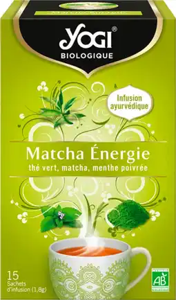 Auchan Yogi infusion matcha énergie bio yogi offre