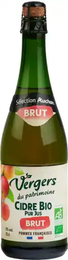 Auchan Auchan bio cidre brut bio vergers du patrimoine offre