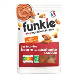 Auchan Funky veggie céréales bio fourrées cacahuète et cacao funkie offre