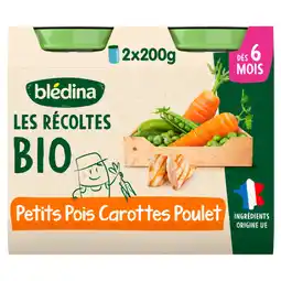 Auchan Bledina petits pois carottes poulet bio blédina offre