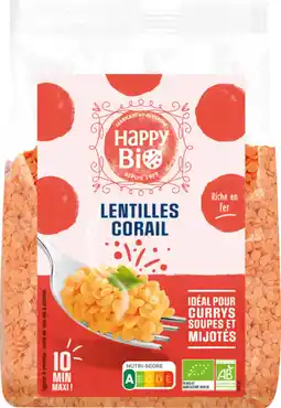 Auchan Happy bio lentilles corail bio happy bio offre