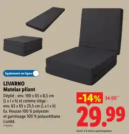 Lidl Livarno matelas pliant offre