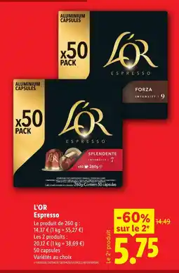 Lidl L'or espresso offre