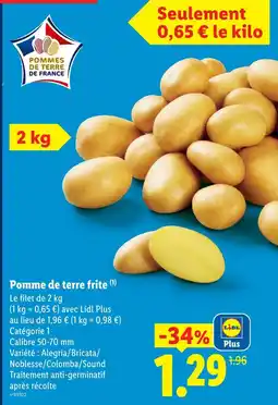 Lidl Pommes de terre frites offre