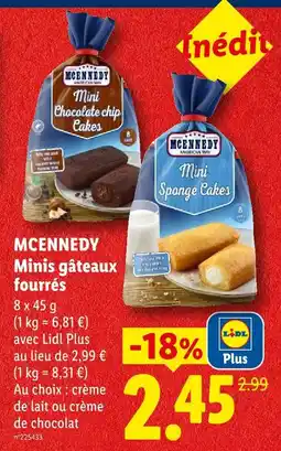 Lidl Mcennedy minis gâteaux fourrés offre