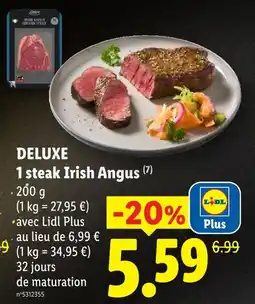 Lidl Deluxe 1 steak irish angus offre