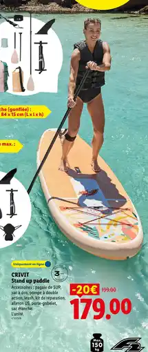 Lidl Crivit stand up paddle offre