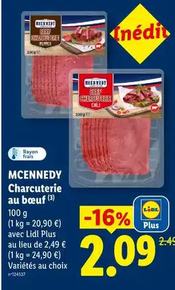 Lidl Mckennedy charcuterie au bœuf offre