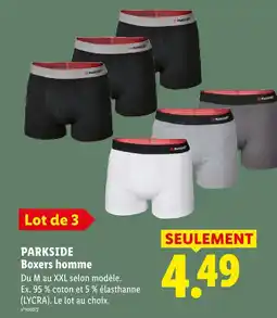 Lidl Parkside boxers homme offre