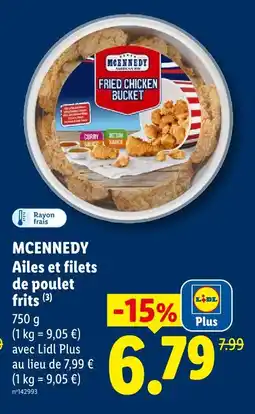 Lidl Mckennedy ailes et filets de poulet frits offre