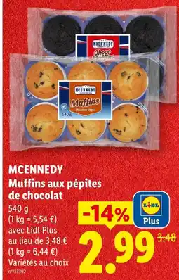 Lidl Mcennedy muffins aux pépites de chocolat offre