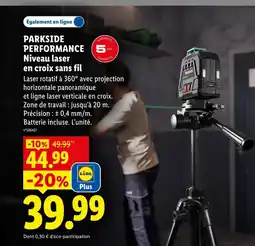 Lidl Parkside niveau laser en croix sans fil offre