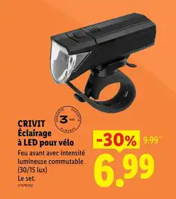 Lidl Crivit éclairage à led pour vélo offre