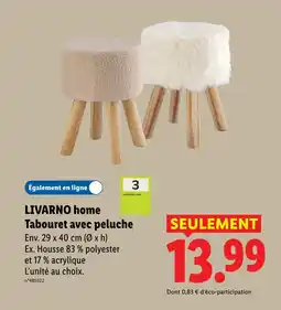 Lidl Livarno home tabouret avec peluche offre