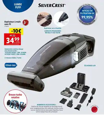 Lidl Aspirateur à main sans fil offre