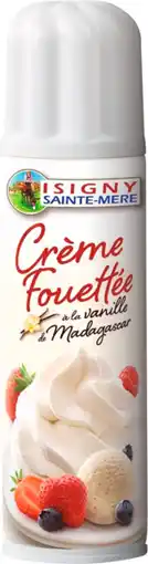 Auchan Supermarché Isigny crème fouettée à la vanille de madagascar isigny sainte-mère offre