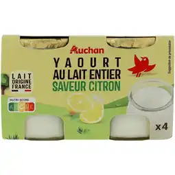 Auchan Supermarché Auchan yaourt au lait entier saveur citron auchan offre