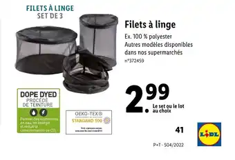 Lidl Filets à linge offre