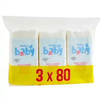 Auchan Supermarché Auchan baby maxi carrés sensitive 100% coton auchan baby offre