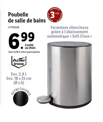 Lidl Poubelle de salle de bains offre