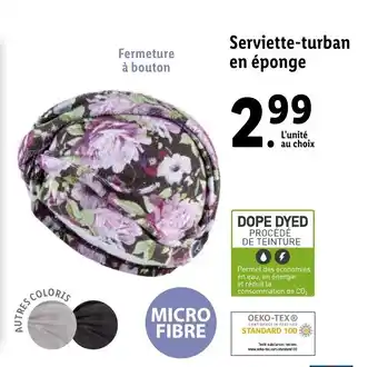 Lidl Serviette-turban en éponge offre