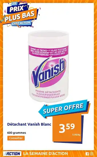 Action Détachant vanish blanc offre