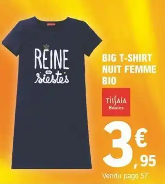 E.Leclerc Big t-shirt nuit femme bio offre
