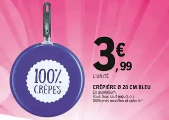 E.Leclerc Crêpière 28 cm bleu offre