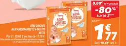 Netto Netto bébé couches maxi absorbantes t3 4-9kg x70 offre