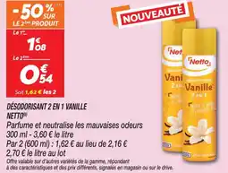 Netto Netto désodorisant 2 en 1 vanille offre
