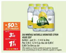 Netto Volvic eau minérale naturelle aromatisée citron zest offre