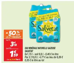 Netto Salvetat eau minérale naturelle gazeuse offre
