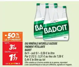 Netto Badoit eau minérale naturelle gazeuse finement pétillante offre